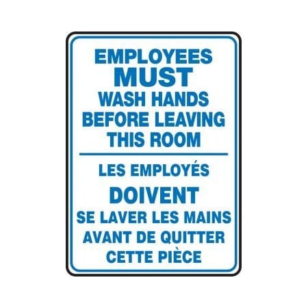 BILINGUAL FRENCH SIGN  WASH HANDS FBMRST578XP